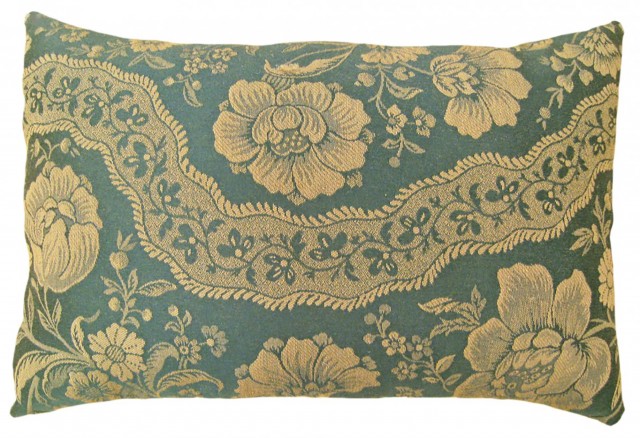 1525 Floral Chinoiserie Fabric Pillow 1-9 x 1-3