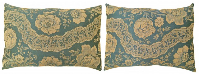 1525,1526 Floral Chinoiserie Fabric Pillow 1-9 x 1-3