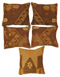 Vintage Turkish Turkish Kilim Pillow - Item #  1296,1297,1298,1299,1300 - 1-5 H x 1-2 W -  Circa 1930