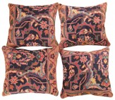 Antique Indian Indian Agra Carpet Pillow - Item #  1521,1522,1523,1524 - 1-6 H x 1-4 W -  Circa 1910