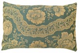Vintage European Floral Chinoiserie Fabric Pillow - Item #  1525 - 1-9 H x 1-3 W -  Circa 1960