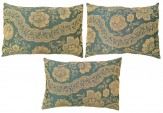 Vintage European Floral Chinoiserie Fabric Pillow - Item #  1525,1526,1527 - 1-9 H x 1-3 W -  Circa 1960
