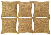 Vintage American Floro–Geometric Fabric Pillow - Item #  1531,1532,1533,1534,1535,1536 - 1-8 H x 1-6 W -  Circa 1960