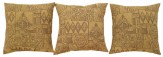 Vintage American Floro–Geometric Fabric Pillow - Item #  1534,1535,1536 - 1-8 H x 1-6 W -  Circa 1960