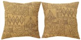 Vintage American Floro–Geometric Fabric Pillow - Item #  1535,1536 - 1-8 H x 1-6 W -  Circa 1960