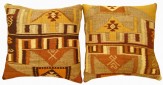 Vintage Turkish Turkish Kilim Rug Pillow - Item #  1567,1568 - 1-5 H x 1-5 W -  Circa 1940