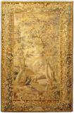 Period Antique French Verdure Landscape Tapestry - Item #  23888 - 8-6 H x 5-1 W -  Circa 19th Century