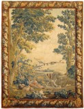 Period Antique French Pastoral Landscape Tapestry - Item #  23892 - 8-8 H x 6-8 W -  Circa 18th Century