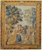 Period Antique French Aubusson Tapestry - Item #  25273 - 8-10 H x 7-9 W -  Circa 18th Century