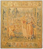 Period Antique Brussels Historical Tapestry - Item #  25278 - 11-4 H x 10-9 W -  Circa Late 16th Century