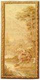 Period Antique French Aubusson Rustic Tapestry - Item #  26001 - 9-4 H x 3-9 W -  Circa Late 19th Century
