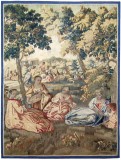 Period Antique French Rustic Tapestry - Item #  26116 - 8-0 H x 5-6 W -  Circa 18th Century