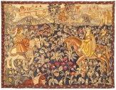 Period Antique French Mille Fleurs Tapestry - Item #  27712 - 5-5 H x 6-8 W -  Circa Late 19th Century