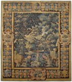 Period Antique Flemish Verdure Landscape Tapestry - Item #  27884 - 8-9 H x 7-9 W -  Circa 17th Century
