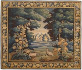 Period Antique Flemish Verdure Landscape Tapestry - Item #  29153 - 9-6 H x 9-9 W -  Circa Late 17th Century