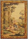 Period Antique French Aubusson Rustic Tapestry - Item #  29621 - 6-3 H x 4-3 W -  Circa Late 19th Century