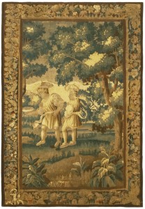 Period Antique Flemish Flemish Tapestry - Item #  35050 - 9-0 H x 6-2 W -  Circa 17th Century