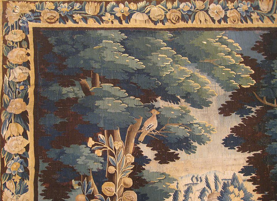 Vintage Circa 1990s Gobelin-Style Verdure Tapestry