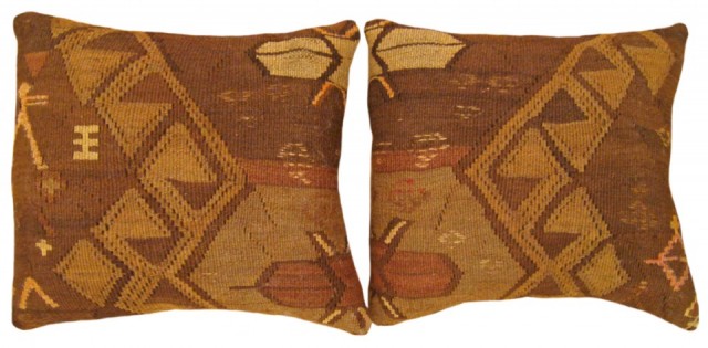 1298,1299 Turkish Kilim Pillow 1-5 x 1-2