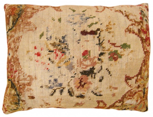 1491 English Needlepoint Rug Pillow 1-10 x 1-6