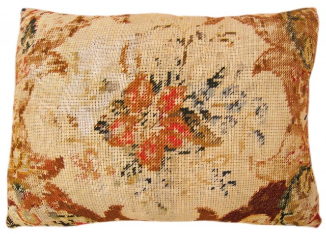 1492 English Needlepoint Rug Pillow 1-10 x 1-6