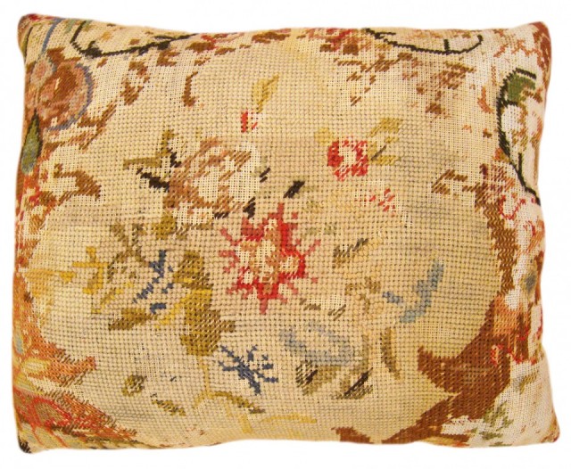 1493 English Needlepoint Rug Pillow 1-10 x 1-6