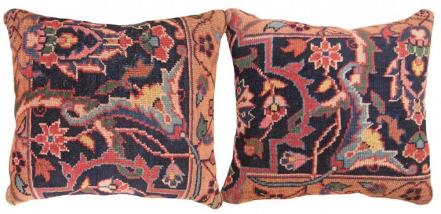 1523,1524 Indian Agra Carpet Pillow 1-6 x 1-4