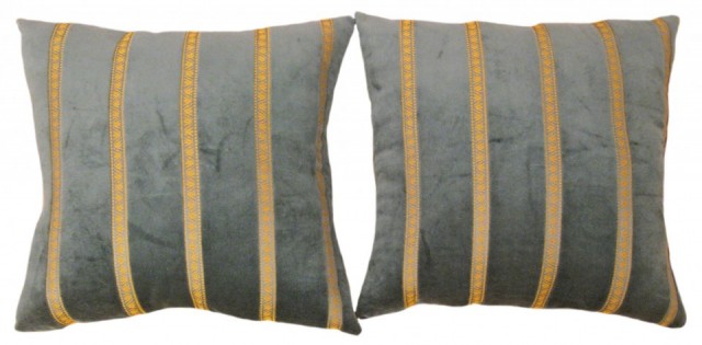 1529,1530 Green Velvet Art Deco Pillow 1-8 x 1-8