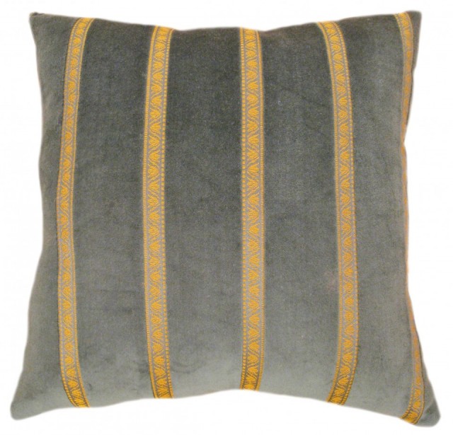 1529 Green Velvet Art Deco Pillow 1-8 x 1-8