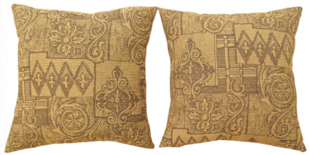 1535,1536 Floro–Geometric Fabric Pillow 1-8 x 1-6