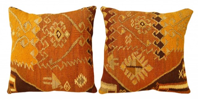 1569,1570 Turkish Kilim Rug Pillow 1-7 x 1-7