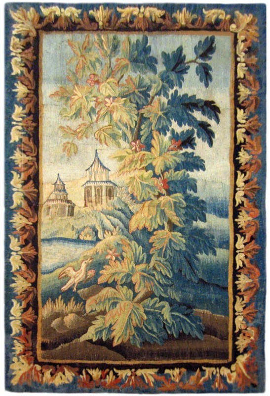 25274 Aubusson Chinoiserie Tapestry 6-9 x 4-0