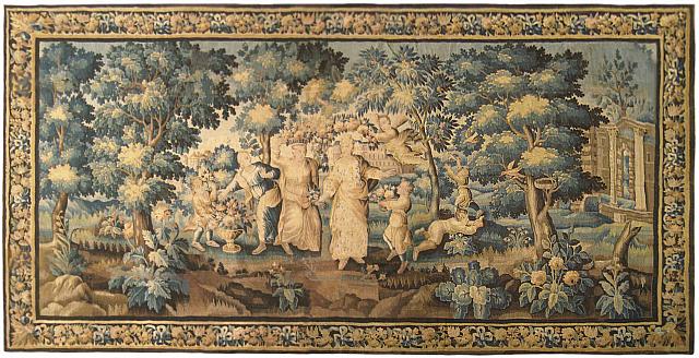 28429 Aubusson Allegorical Tapestry 9-0 x 18-0