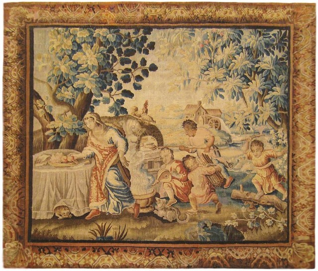 28559 Aubusson Rustic Tapestry 7-8 x 8-9