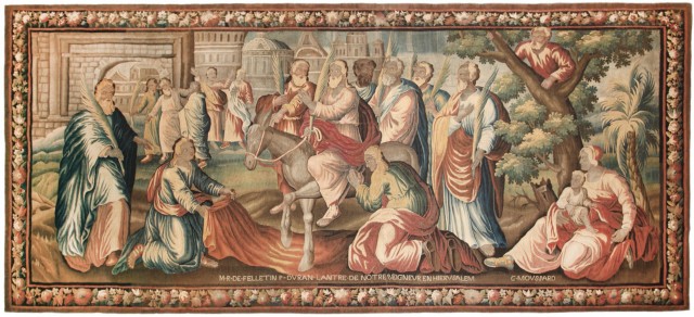 32304 French Religious Tapestry 9-4 x 20-3