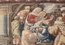 32303 French Religious Tapestry 9-3 x 18-4