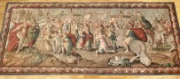 32305 French Religious Tapestry 9-6 x 20-7