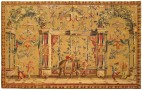35165 French Beauvais Grotesque Tapestry 7-6 x 11-0