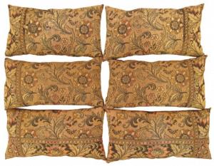 Antique French Jacquard Tapestry Pillow - Item #  1407,1408,1409,1410,1411,1412 - 1-3 H x 2-2 W -  Circa 1910