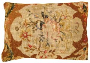 Antique English English Needlepoint Rug Pillow - Item #  1490 - 1-10 H x 1-6 W -  Circa 1900