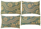Vintage European Floral Chinoiserie Fabric Pillow - Item #  1525,1526,1527,1528 - 1-9 H x 1-3 W -  Circa 1960