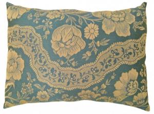 Vintage European Floral Chinoiserie Fabric Pillow - Item #  1526 - 1-9 H x 1-3 W -  Circa 1960