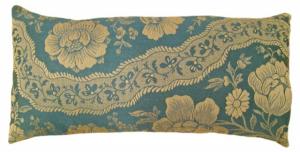 Vintage European Floral Chinoiserie Fabric Pillow - Item #  1528 - 1-9 H x 0-11 W -  Circa 1960