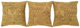 Vintage American Floro–Geometric Fabric Pillow - Item #  1531,1532,1533 - 1-8 H x 1-6 W -  Circa 1960