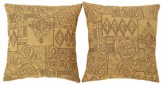 Vintage American Floro–Geometric Fabric Pillow - Item #  1531,1532 - 1-8 H x 1-6 W -  Circa 1960