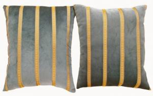 Vintage American Art Deco Green Velvet Pillow - Item #  1557,1558 - 1-10 H x 1-7 W -  Circa 1950