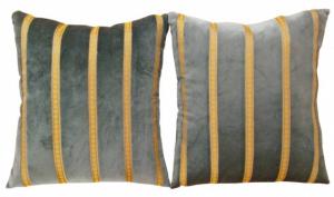 Vintage American Art Deco Green Velvet Pillow - Item #  1559,1560 - 1-10 H x 1-7 W -  Circa 1950