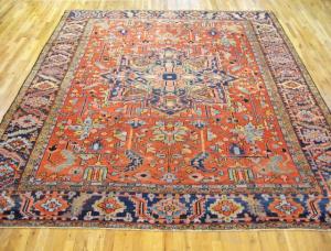 Antique Persian Heriz - Item #  23387 - 11-9 H x 9-8 W -  Circa 1920