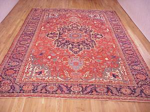 Antique Persian Heriz Serapi - Item #  23399 - 14-8 H x 10-8 W -  Circa 1920