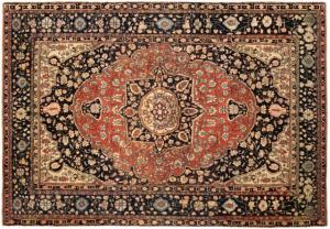 Antique Persian Mohtesham Kashan - Item #  24295 - 11-6 H x 7-6 W -  Circa 1900